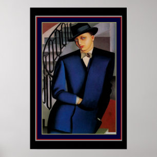 "Marquis d'Afflito" Art Deco Portrait by Lempicka Poster