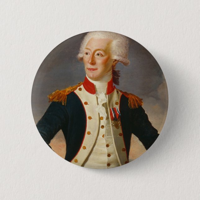 Marquis De Lafayette Portrait 6 Cm Round Badge (Front)