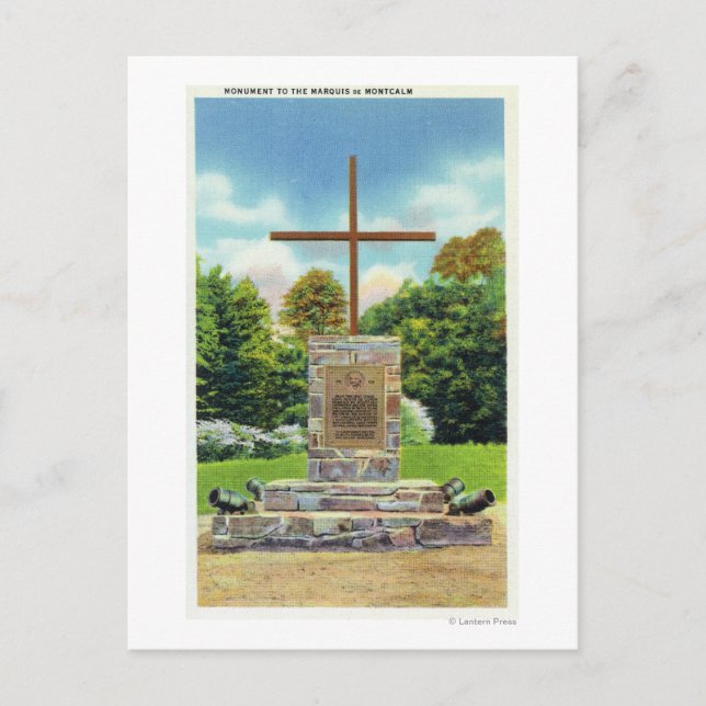 Marquis de Montcalm Monument Scene Postcard (Front)