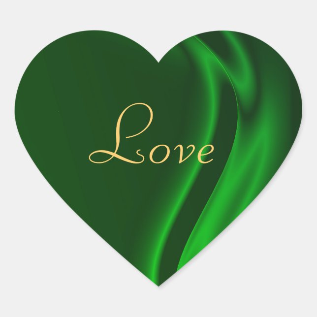 Marquis Green Heart Love Sticker (Front)