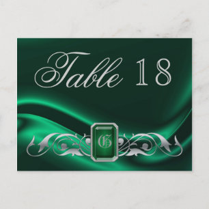 Marquis Green Jewel Table Number Postcard