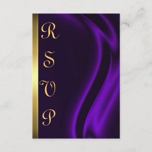 Marquis Purple Silk Gold RSVP Card