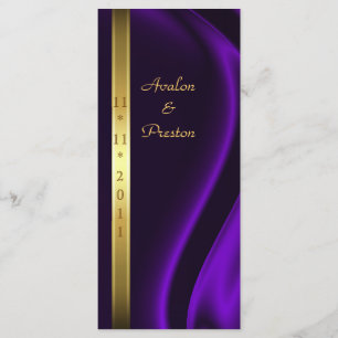Marquis Purple Silk Gold Wedding Program Programme