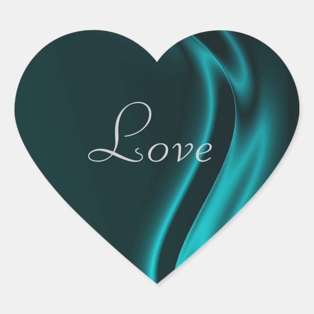 Marquis Teal Heart Love Sticker (Front)