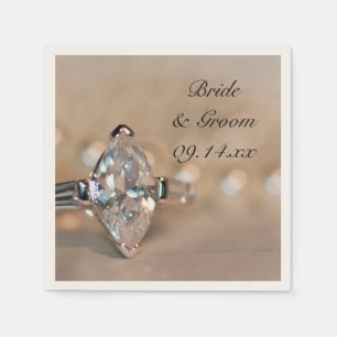 Marquise Diamond Engagement Ring Wedding Napkin