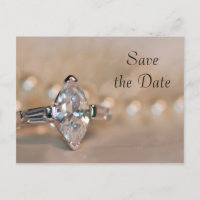 Marquise Diamond Ring Wedding Save the Date