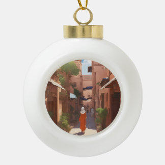 marrakech ai painting art ceramic ball christmas ornament