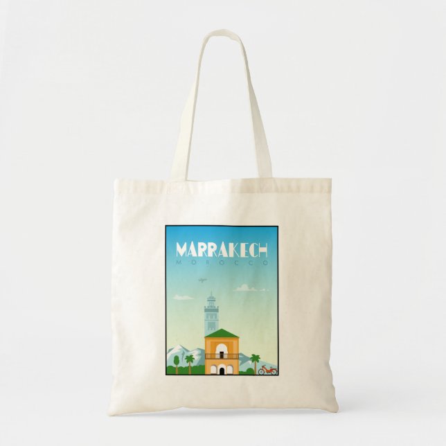 Marrakech city, Morocco travel poster  Tote Bag (Front)