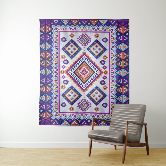 Marrakech Dream - Vibrant Moroccan Geometric Art Tapestry (In Situ)
