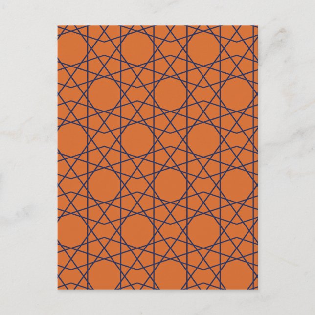 Marrakech Indigo Geometry Postcard (Front)