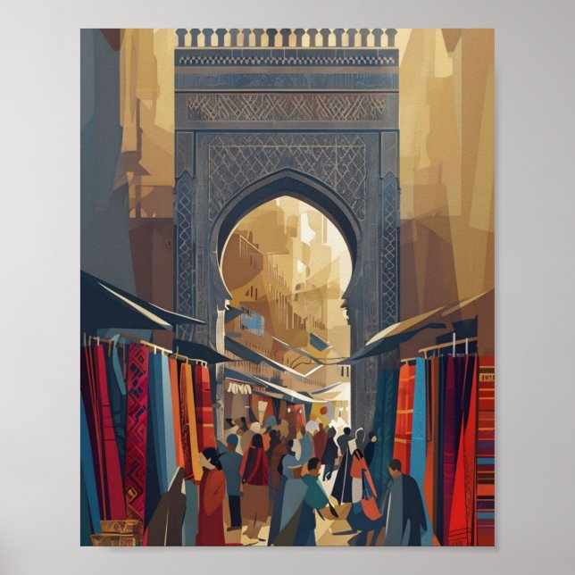 Marrakech Market Poster – Minimalist Moroccan  (Front)
