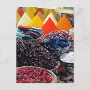 marrakech market spices postcard