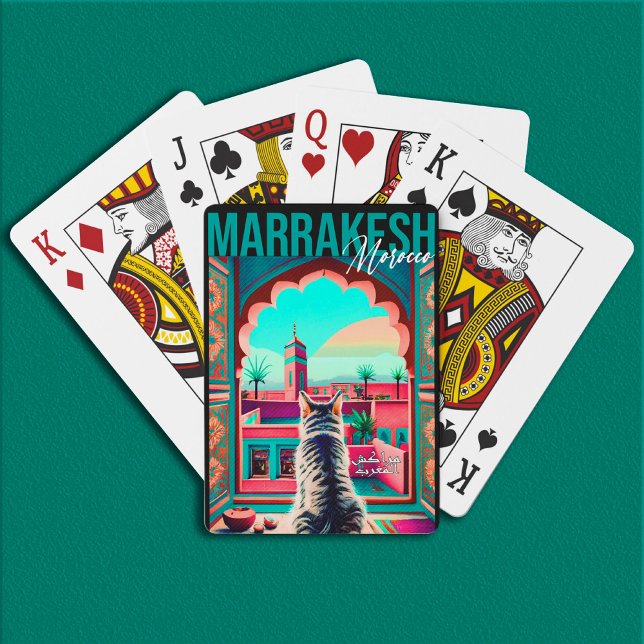 Marrakech Morocco Cat Travel Tourism Souvenir Playing Cards (Creator Uploaded)