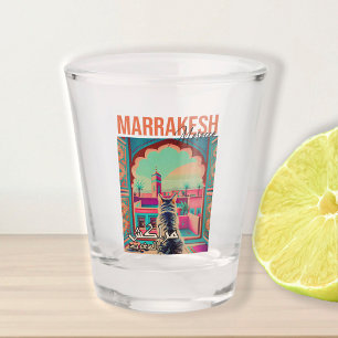 Marrakech Morocco Cat Travel Tourism Souvenir Shot Glass
