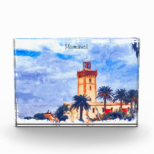 Marrakech Morocco Mosque Travel Photo Block