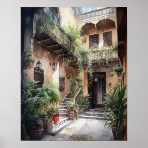 Marrakech Morocco Painting Art Print Poster