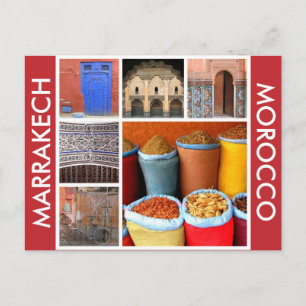 marrakech morocco scenes postcard