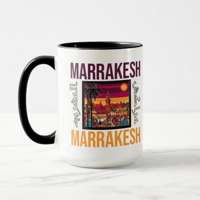 Marrakech Morocco souk Tourism Travel Souvenir Mug (Left)