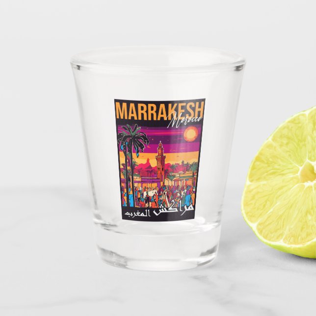 Marrakech Morocco souk Tourism Travel Souvenir Shot Glass (Front)
