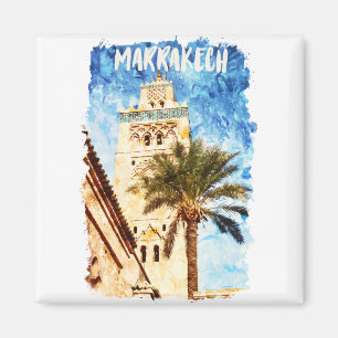 Marrakech Morocco Vintage Travel Magnet