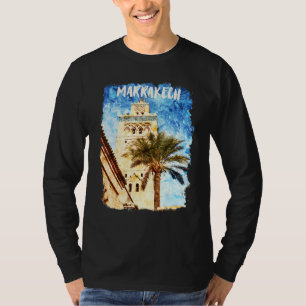 Marrakech Morocco Watercolor Kutubiyya Mosque or K T-Shirt