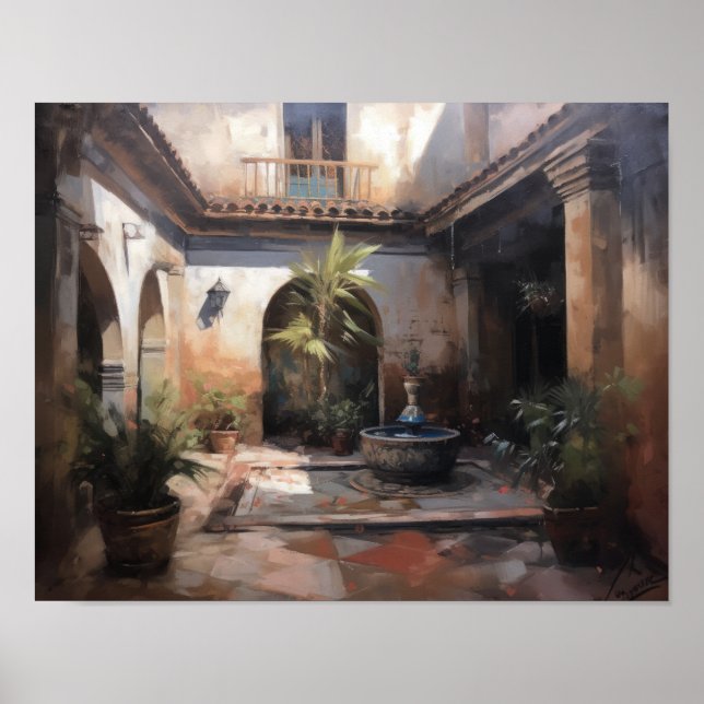 Marrakech Riad Morocco Art Print Poster (Front)