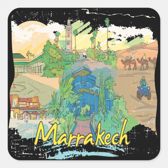 Marrakech Square Sticker (Front)