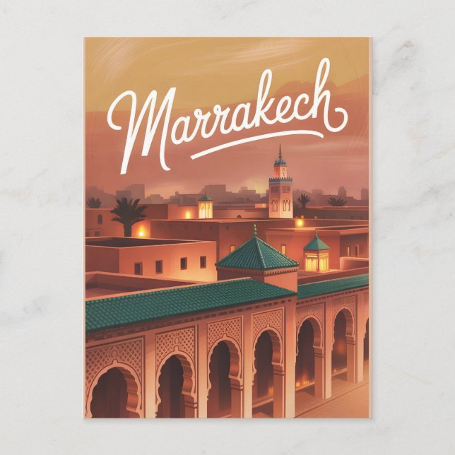 Marrakech vintage postcard (Front)