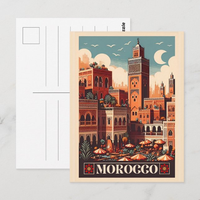 Marrakesh city moroccan vibes gifts postcard (Front/Back)