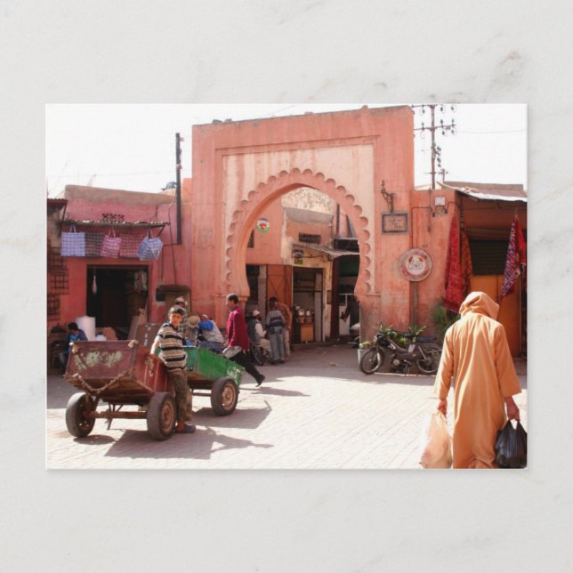 marrakesh medina door postcard (Front)