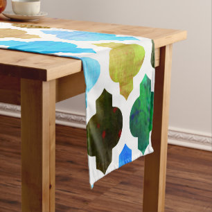 Marrakesh Moroccan Green Short Table Runner