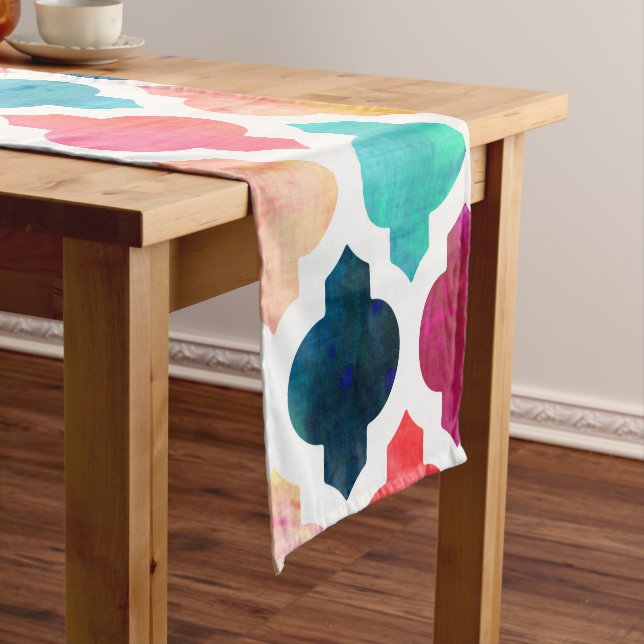 Marrakesh Moroccan Pink #homedecor Short Table Runner (In Situ)