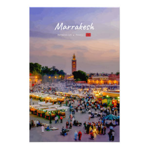 Marrakesh, Morocco - Jemaa el Fnaa Square Photo Print