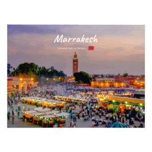 Marrakesh, Morocco - Jemaa el Fnaa Square Photo Print