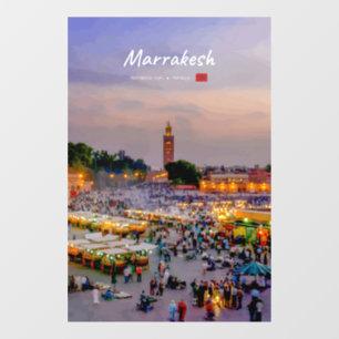 Marrakesh, Morocco - Jemaa el Fnaa Square Window Cling