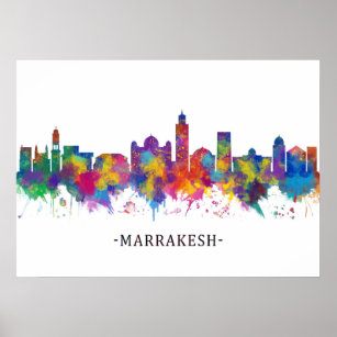 Marrakesh Morocco Skyline Poster