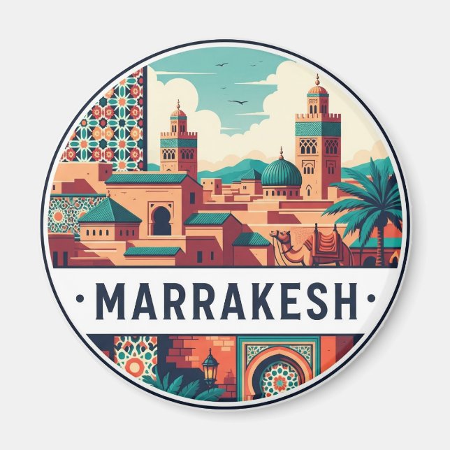 Marrakesh Morocco Travel Magnet (Front)