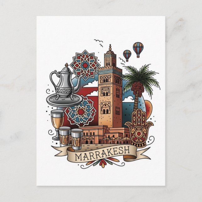 Marrakesh Morocco Travel Postcard (Front)