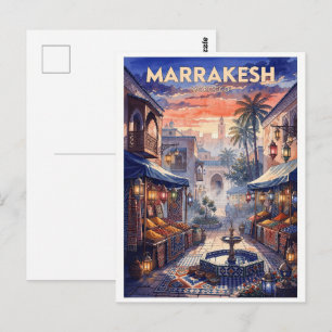 Marrakesh Morocco Vintage Travel Postcard