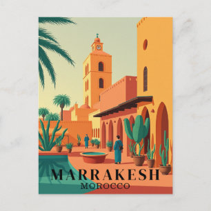 Marrakesh Morocco Vintage Travel  Postcard