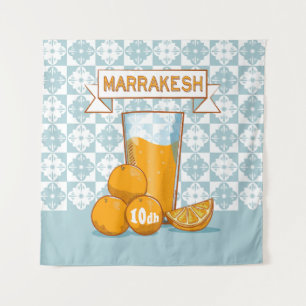 MARRAKESH Orange Juice Retro Poster Tapestry