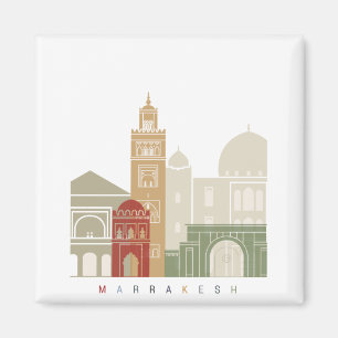 Marrakesh skyline poster magnet