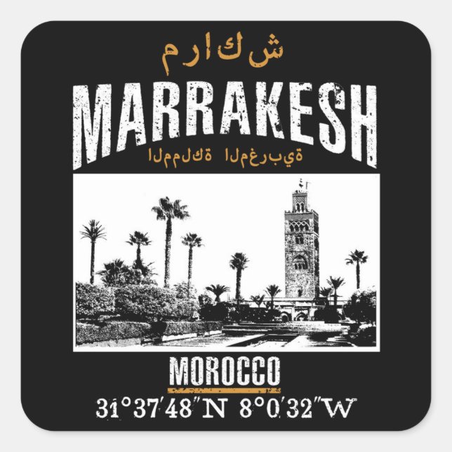 Marrakesh Square Sticker (Front)