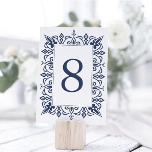 Marrakesh Table Number Card   Navy