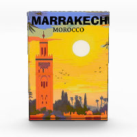 Marrakesh Travel Postcard Art, Morocco Travel Post