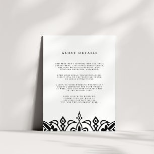 Marrakesh Wedding Guest Details Card   Black