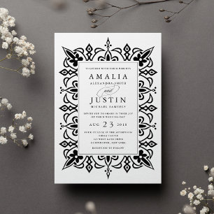 Marrakesh Wedding Invitation   Black