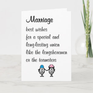 Marriage A Funny Marriage Congratulations Poem Card