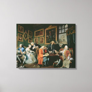 Marriage a la Mode: I - The Marriage Settlement, c Canvas Print
