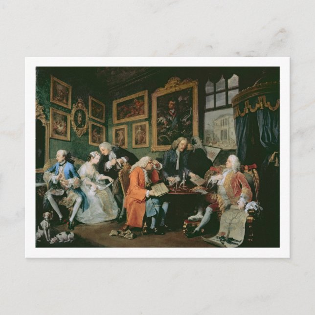 Marriage a la Mode: I - The Marriage Settlement, c Postcard (Front)